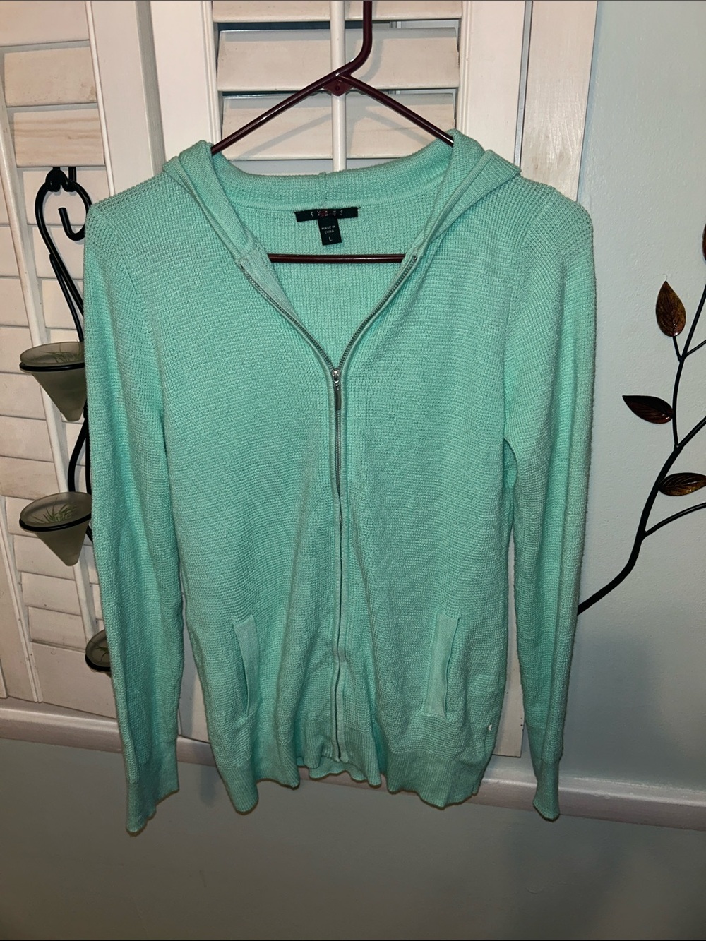 Cyrus Mint Green Zip Hoodie Cardigan